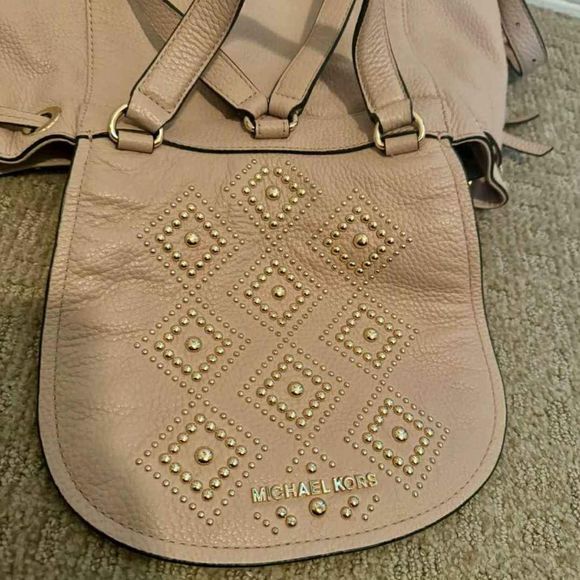 Michael Kors MK Designer Light Pink Leather Backpack Shoulder Bag main image 4